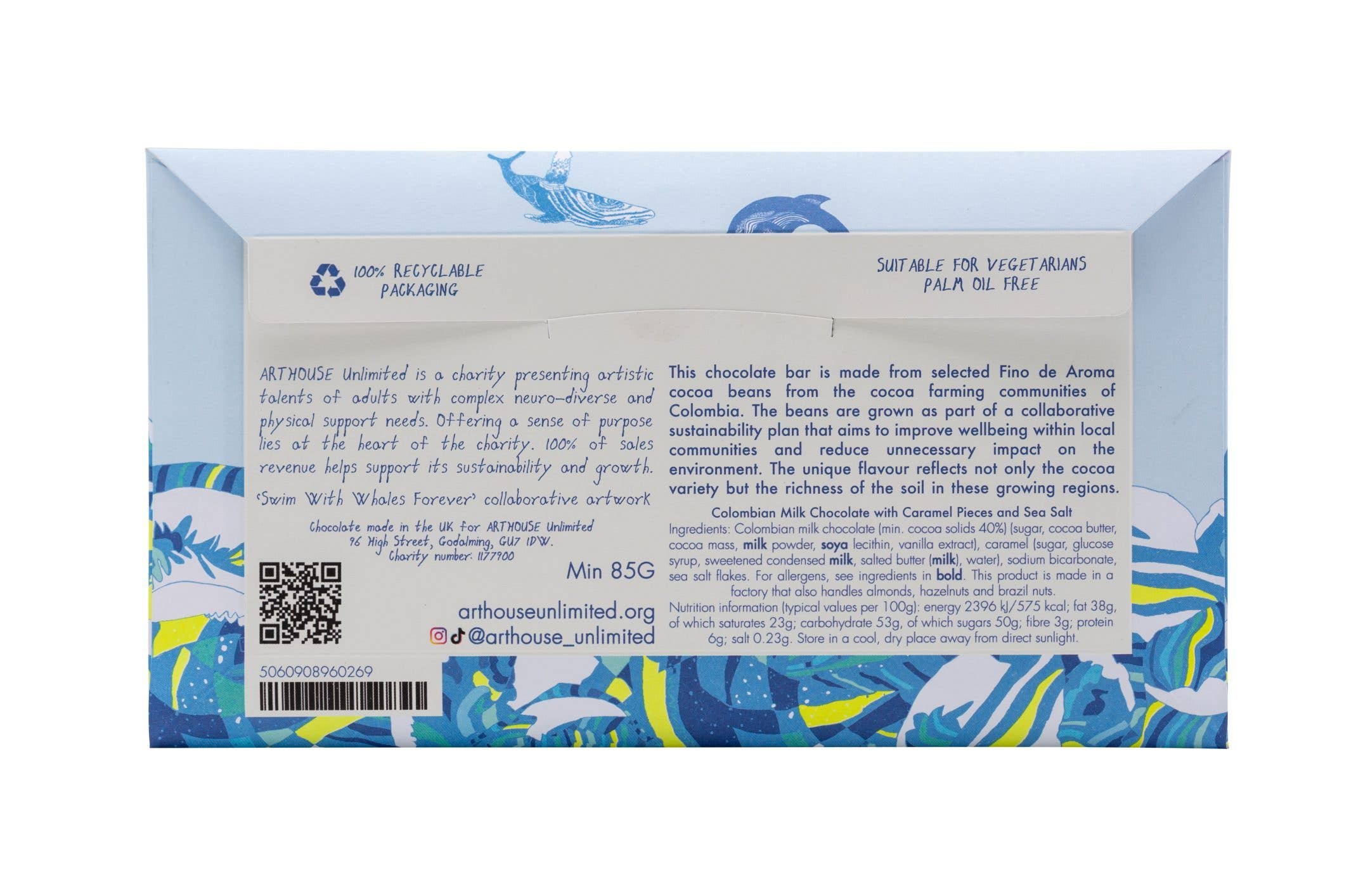 Swim with Whales, Milk Chocolate Bar With Caramel & Sea Salt