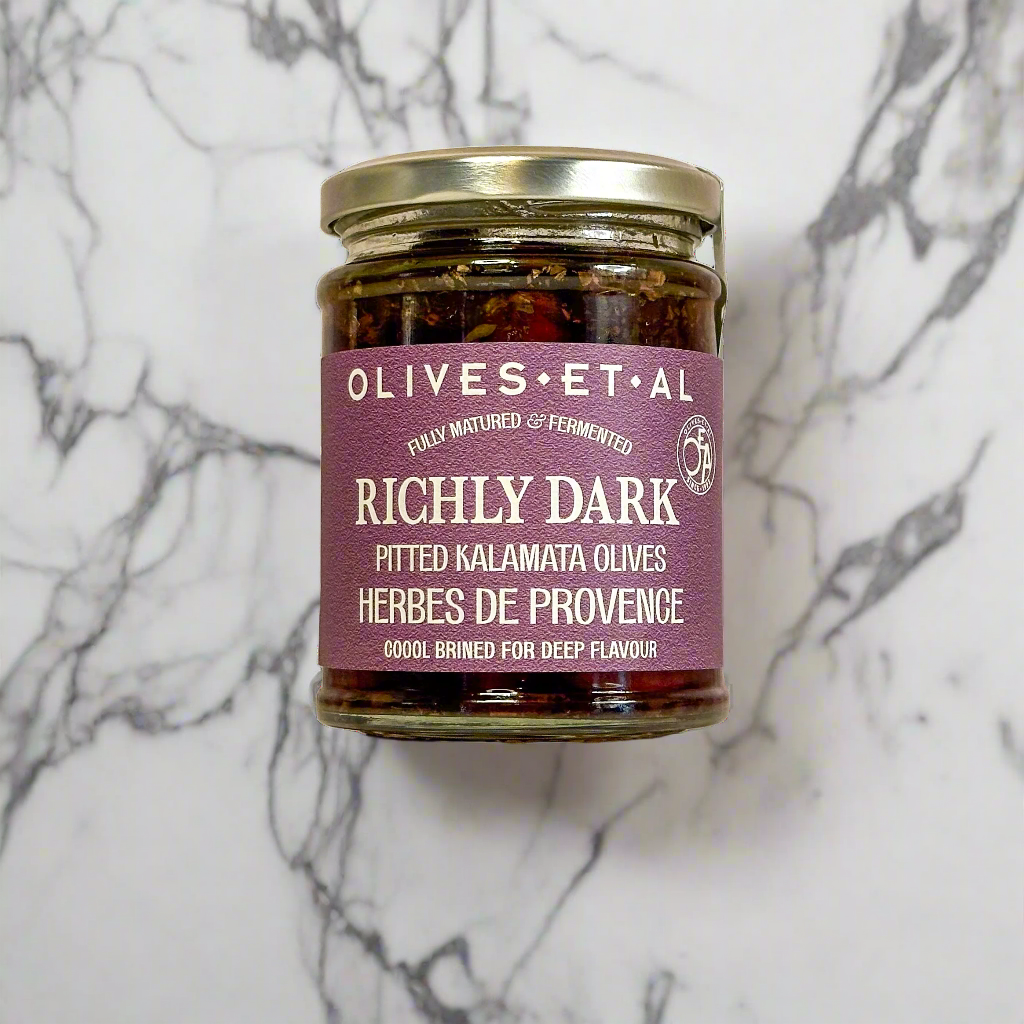 Richly Dark Pitted Kalamata Olives with Herbes de Provence