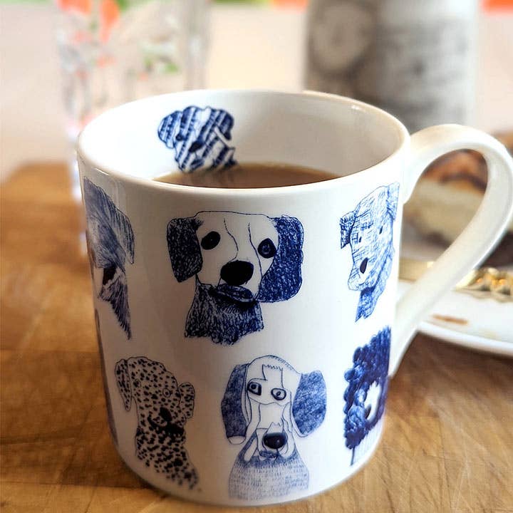 Blue Dogs, Fine Bone China Dog Mug