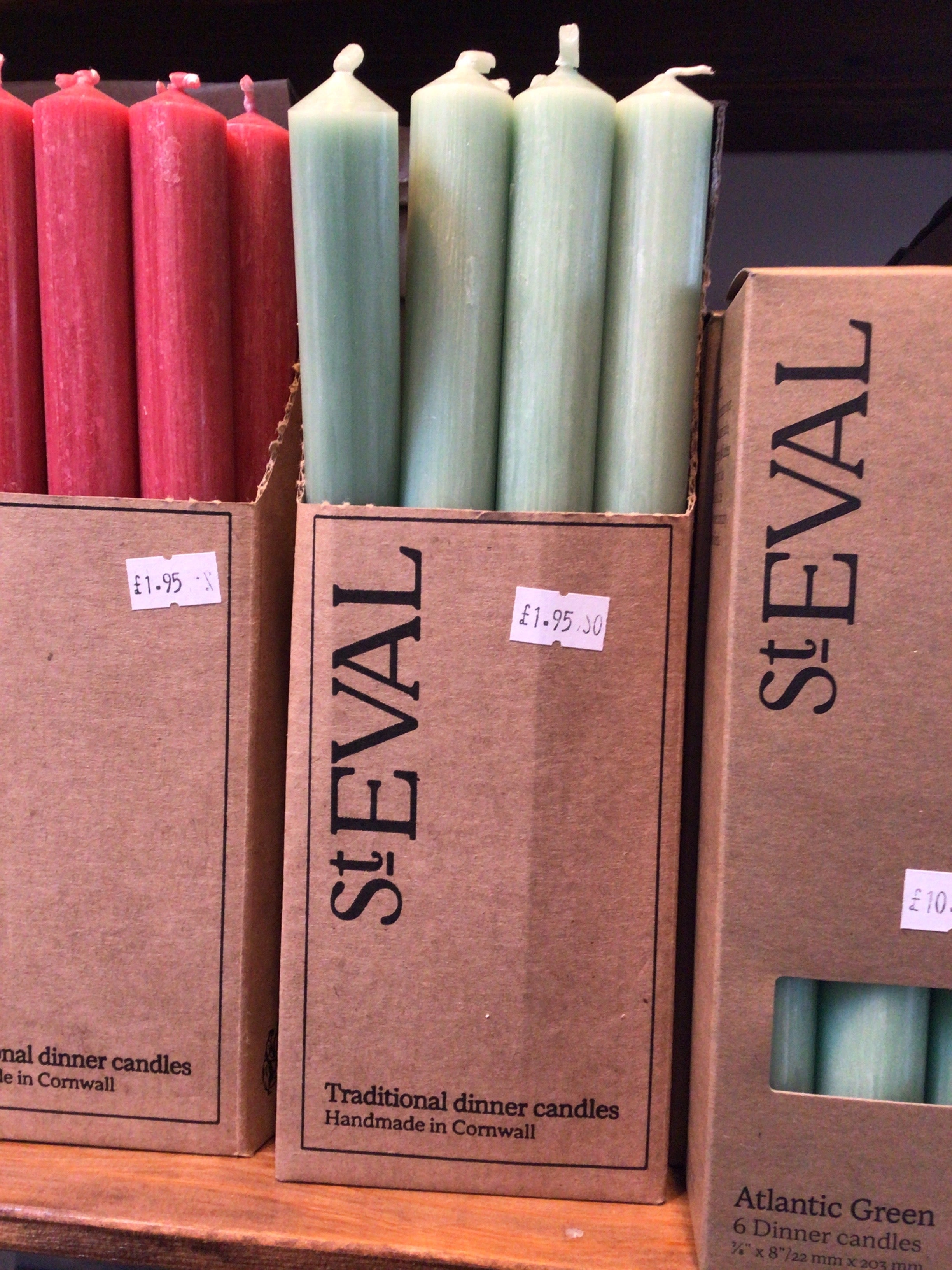 Traditional dinner candles (Atlantic Green)