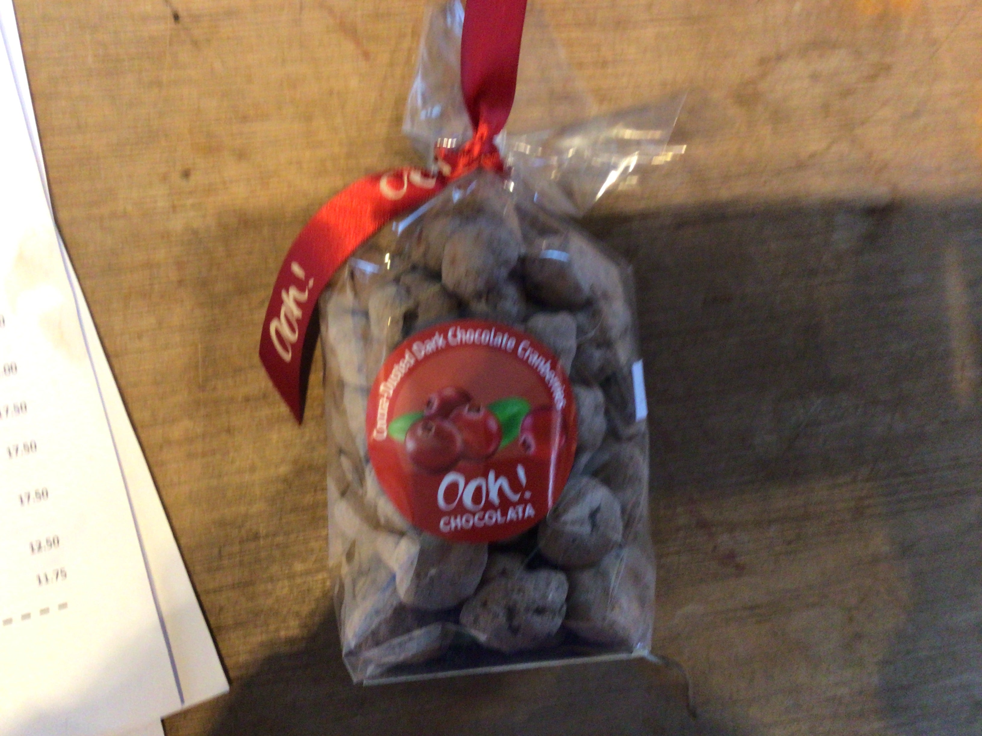 Dark chocolate cranberries