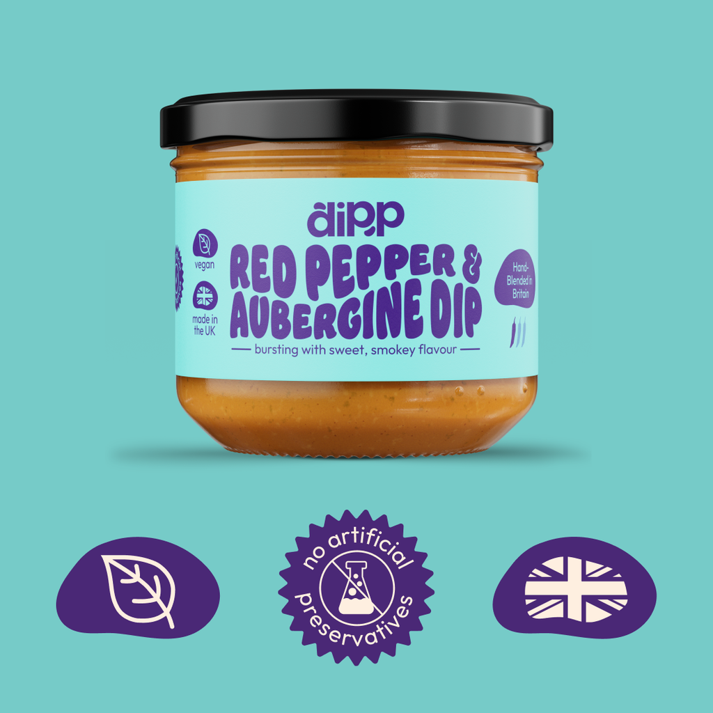 Dipp Red Pepper & Aubergine dip; No Artificial Preservatives