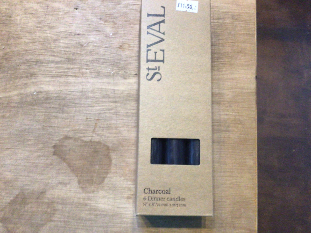 Charcoal 7/8 x 8” Dinner Candles