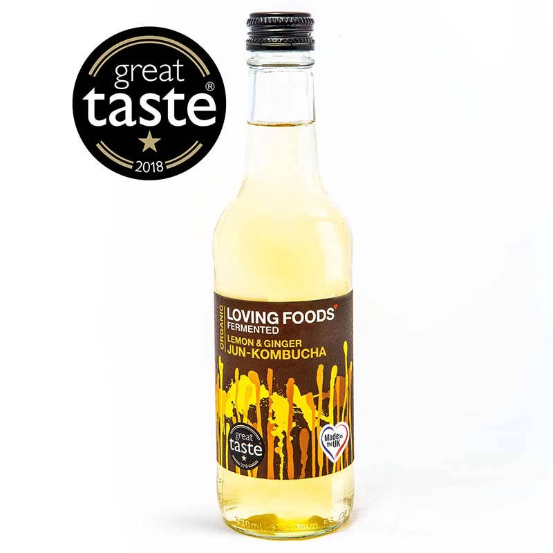 Organic Jun-Kombucha - Lemon & Ginger: 1 x 330ml