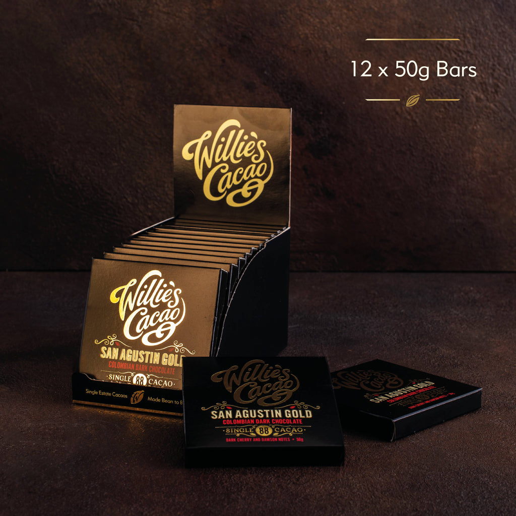 San Augustin 88% dark chocolate. Red fruit notes. Vegan. 50g
