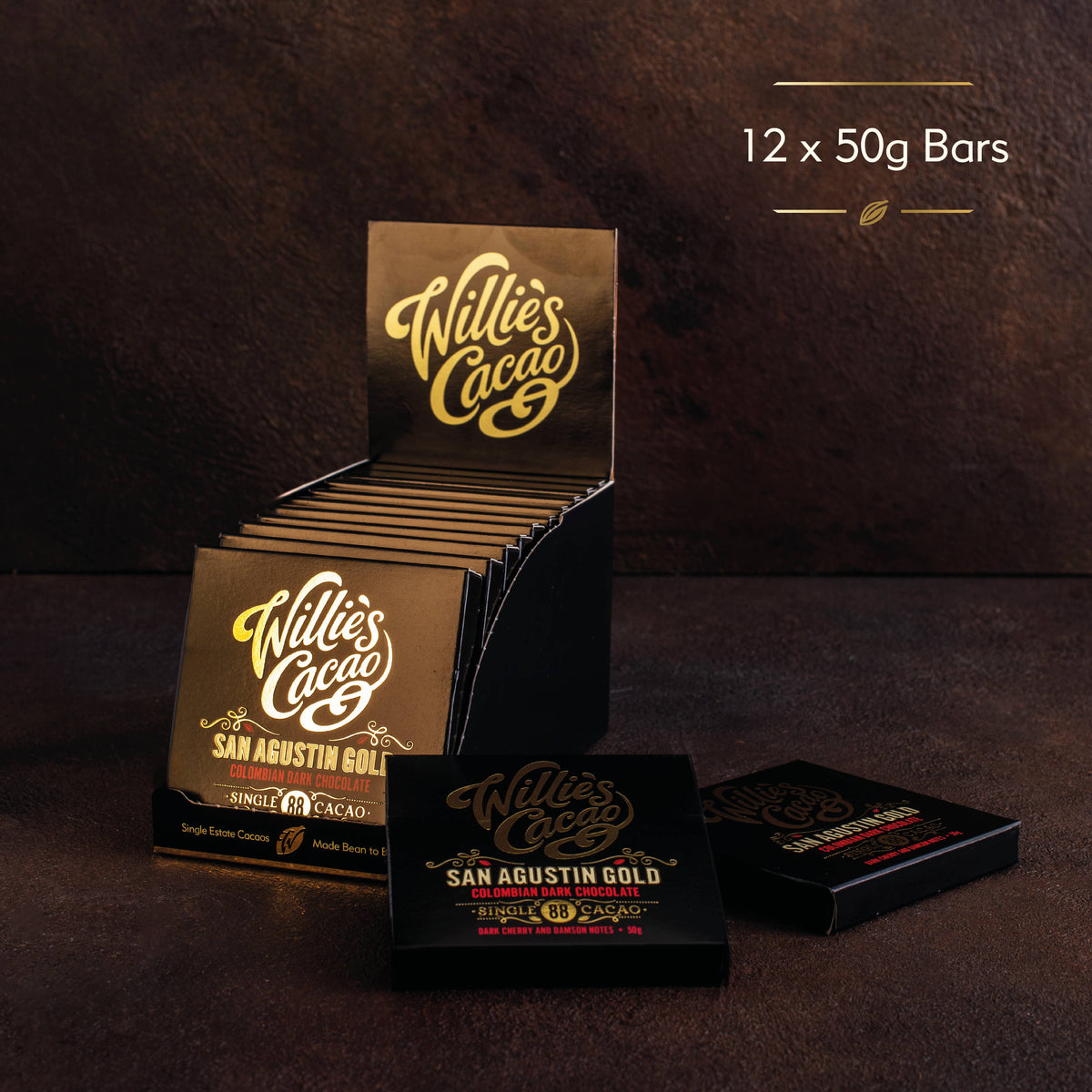 San Augustin 88% dark chocolate. Red fruit notes. Vegan. 50g